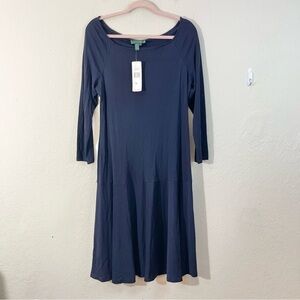 NWT Lauren Ralph Lauren Boat Neck 3/4 Sleeve Dress XL Career Business Casual